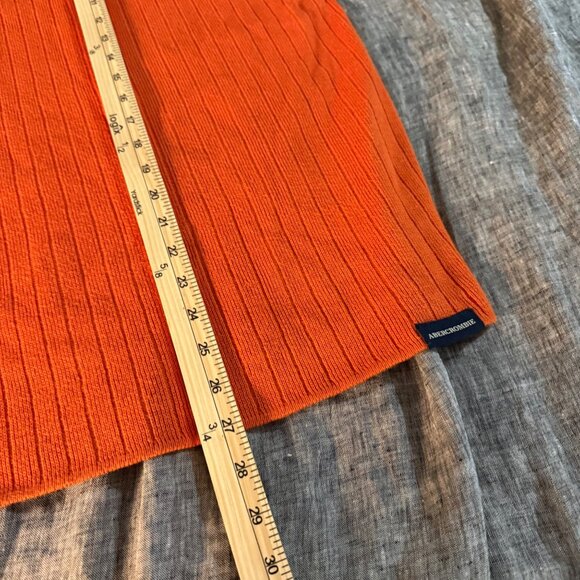 VTG Abercrombie Fitch A-1892 Orange Knit Y2K Style Pullover Sweater Mens size XL - Picture 8 of 8